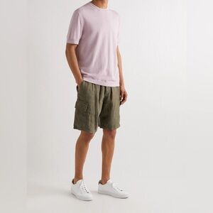 Vilebrequin Baie Straight-Leg Linen Drawstring Cargo Shorts Green